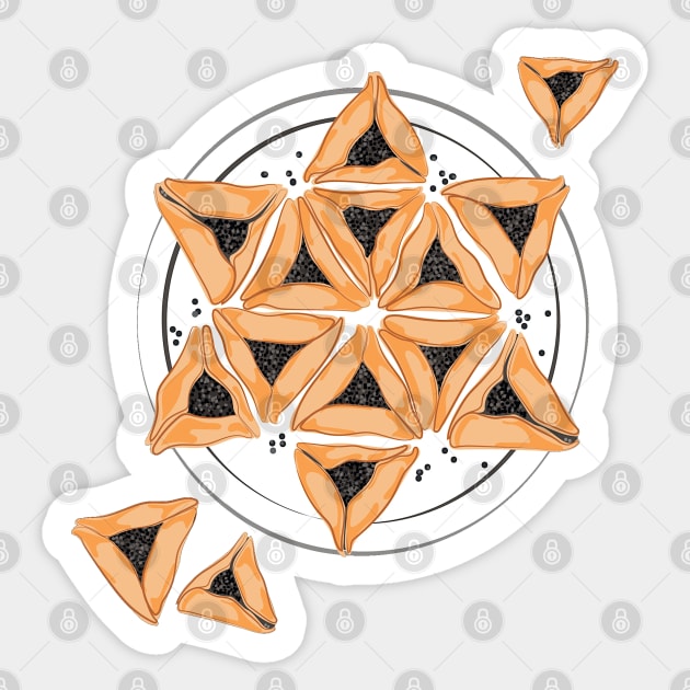 Purim Hamantash Hamantaschen Jewish Star Sticker by HolidayBug